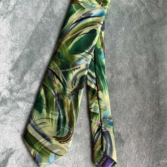 J. Garcia Butterfly trap collectors edition Abstract Green 100% Silk Tie - Picture 1 of 4